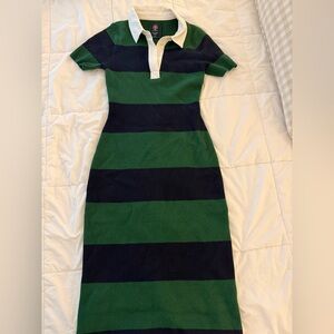 Abercrombie & Fitch Green and Black Striped dress